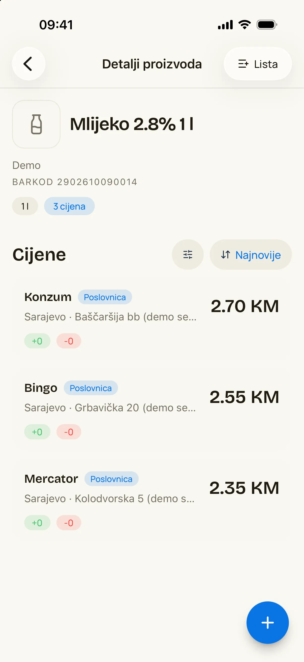 Price comparison across chains